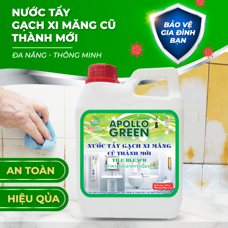 Tẩy gạch vuông cũ thành mới Apollo Green 1200gr