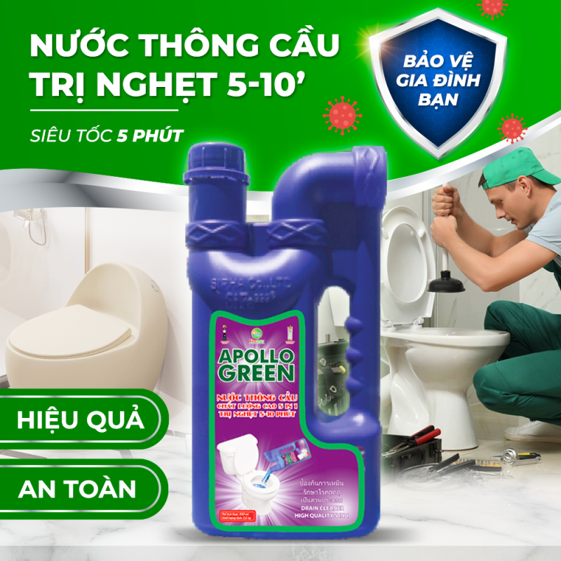 Nước thông cầu Apollo Green 800gr