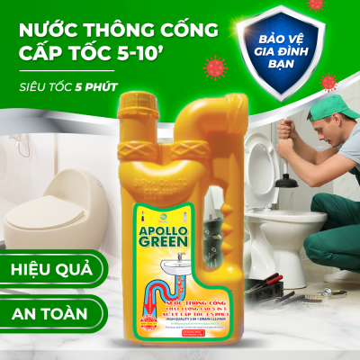 Nước thông cống Apollo Green 800gr